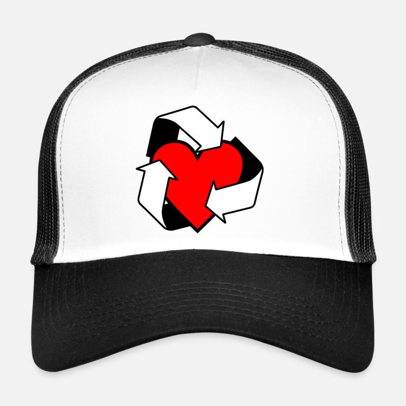 Réutiliser l’amour avec des flèches blanches de cœur Casquette trucker 