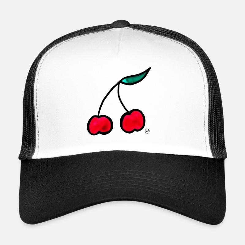 *BAM* be_cherry - Casquette trucker  - blanc/noir
