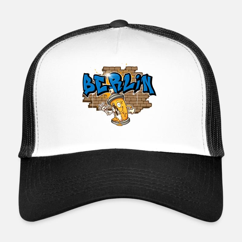 Graffiti de Berlin - Casquette trucker - blanc/noir
