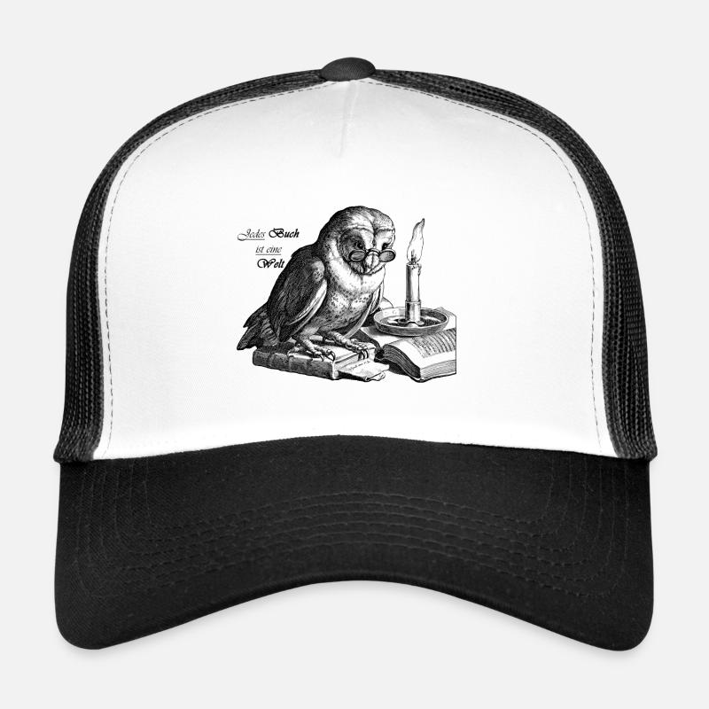 Book Owl - Trucker Cap - Weiß/Schwarz