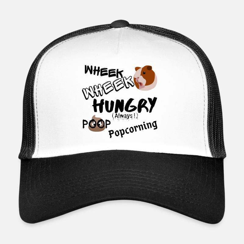 Cadeau Cochon d'inde heureux - Casquette trucker  - blanc/noir