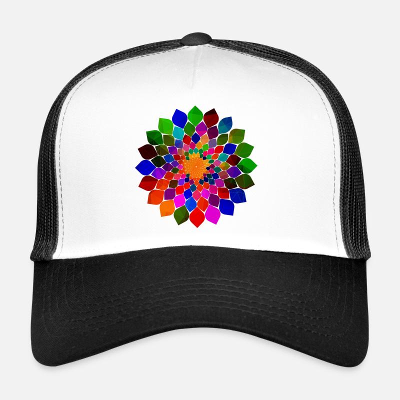 Fleur de fleurs de mandala colorées Casquette trucker 