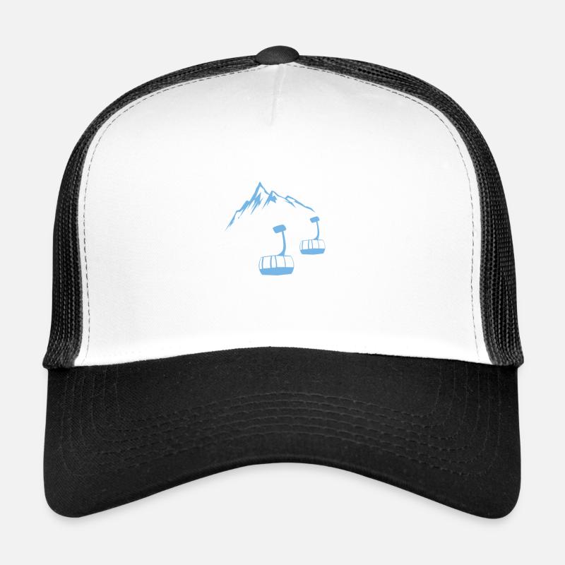 Cable car skiing mountains gift Trucker Cap