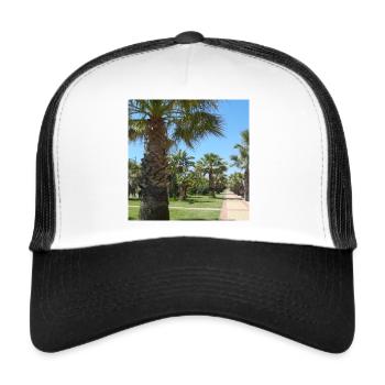 Palmen Urlaub Ferien Reise Spanien - Trucker Cap - Weiß/Schwarz - Vorne