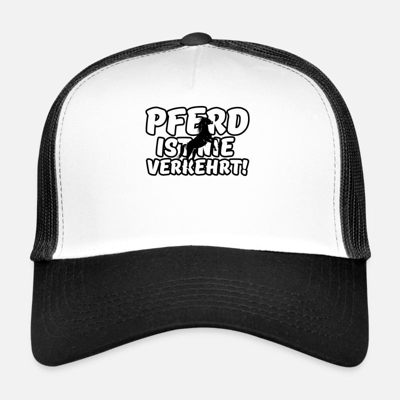 Pferd Reiten Reiter Tier Sprüche - Trucker Cap - Weiß/Schwarz
