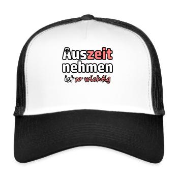 Auszeit Ruhe Urlaub Rente Sprüche - Trucker Cap - Weiß/Schwarz - Vorne