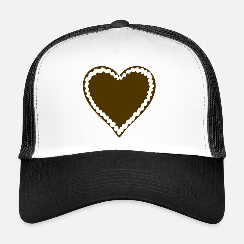 lebkuchenherz selbst gestalten - Trucker Cap - Weiß/Schwarz