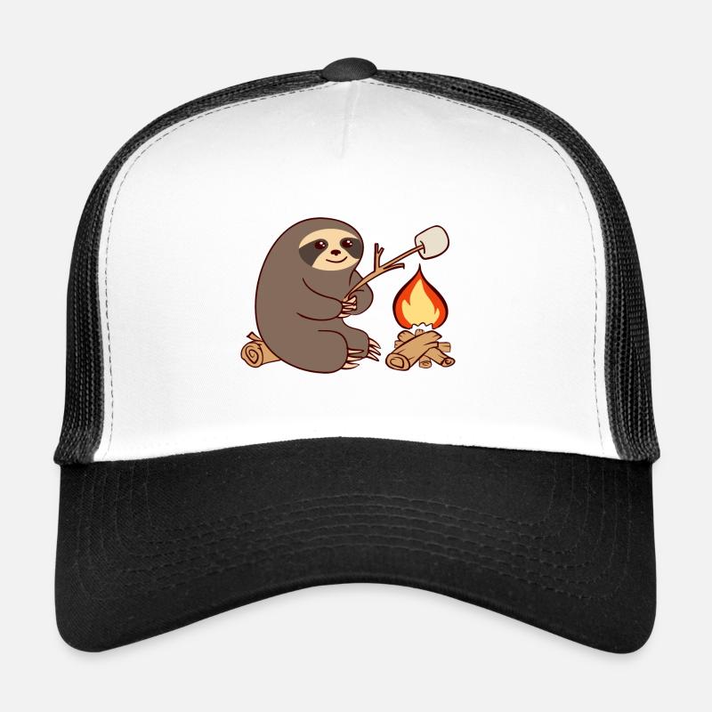 Barbecue Campfire Sloth Camping Camp Marshmellow Casquette trucker 