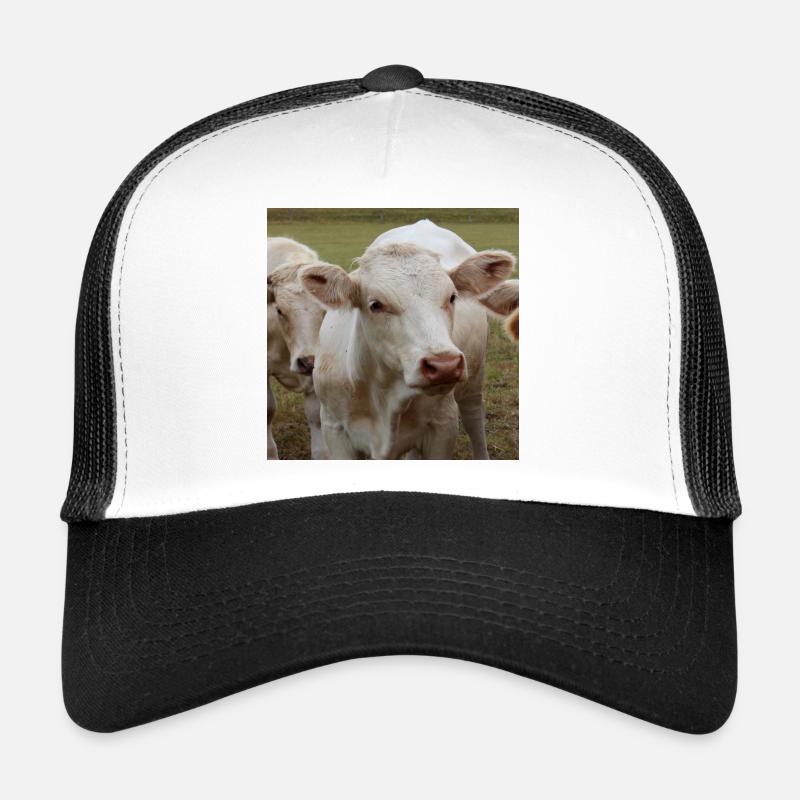 Affiche vache - Casquette trucker  - blanc/noir