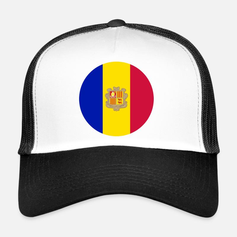 drapeau d’autocollant rond de l’Aufkleber d’Andorre Casquette trucker 