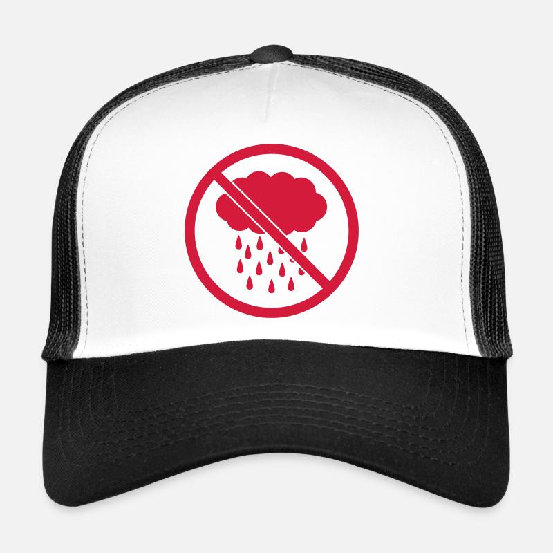 Verboten Schild Regen - Trucker Cap - Weiß/Schwarz