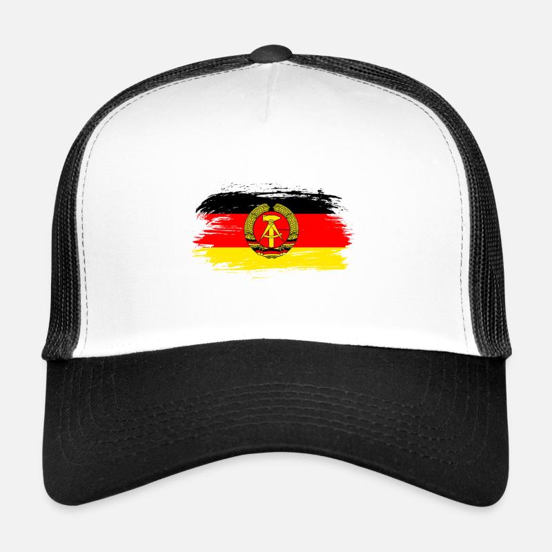 DDR Flaggen Design / Geschenkidee - Trucker Cap - Weiß/Schwarz