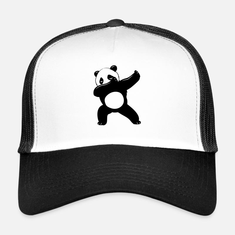 Funny Black And White Cute Panda Bear Dance Dab Trucker Cap