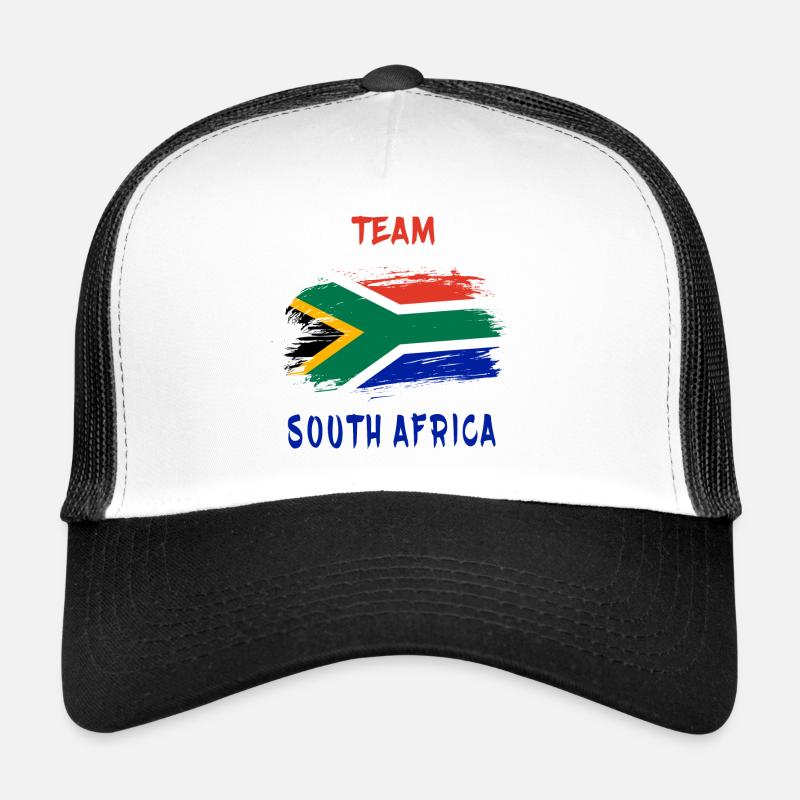 Team Afrique du Sud drapeaux design - Casquette trucker  - blanc/noir