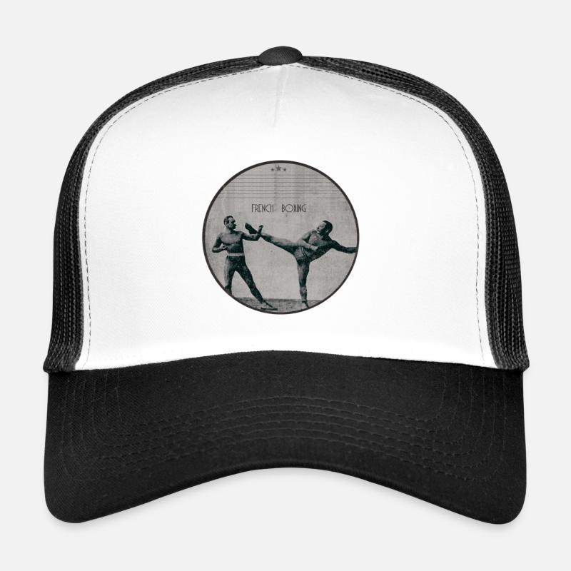Boxe Francaise - Savate - Casquette trucker  - blanc/noir