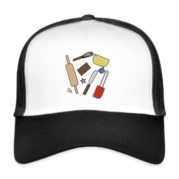 Konditor Bäcker Kuchen backen Cafe Konditor - Trucker Cap - Weiß/Schwarz - Vorne