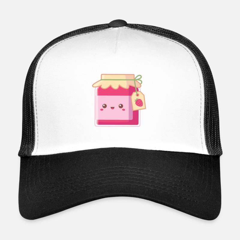 Kawaii Erdbeer-Marmeladenflasche mit Etikett Trucker Cap