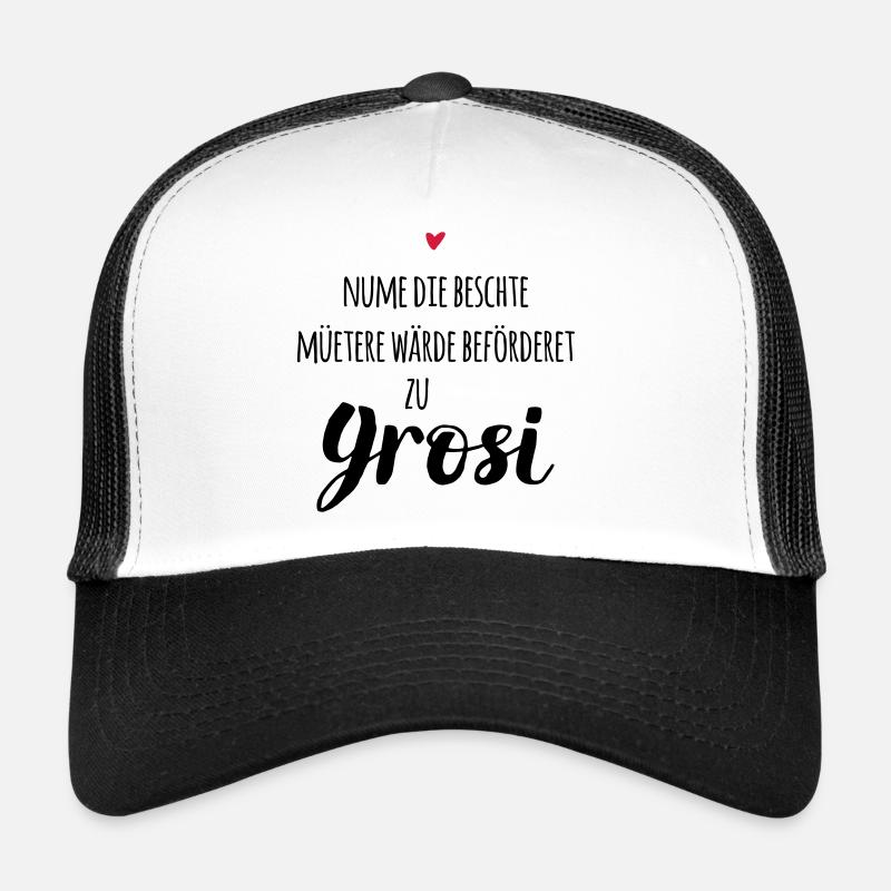 Schweizerdeutsch Beste Mütter werden Grosi - Trucker Cap - Weiß/Schwarz