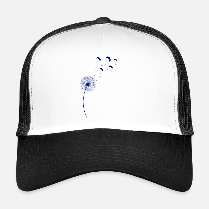 Regenbogen Pusteblume Löwenzahn Gleitschirm Blau Trucker Cap