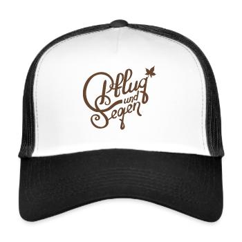 Pflug und Segen – Herbst-Edition - Trucker Cap - Weiß/Schwarz - Vorne
