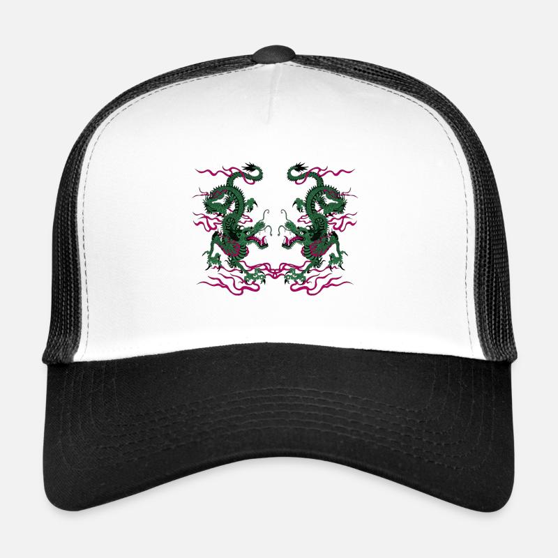 Two lucky chinese dragons - Trucker Cap - white/black