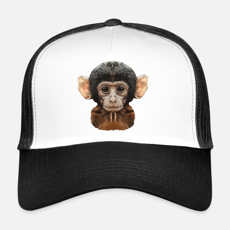 meilleures conceptions de la faune, motif de toile de bébé singe Casquette trucker 