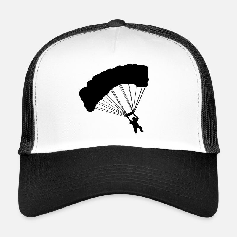 Parachutage parachute - Casquette trucker  - blanc/noir