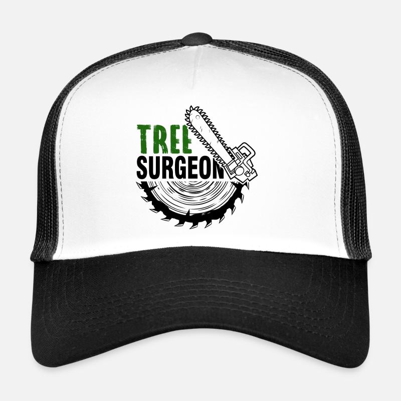 Holzarbeiter Holzfäller Kettensäge Forst Wald - Trucker Cap - Weiß/Schwarz