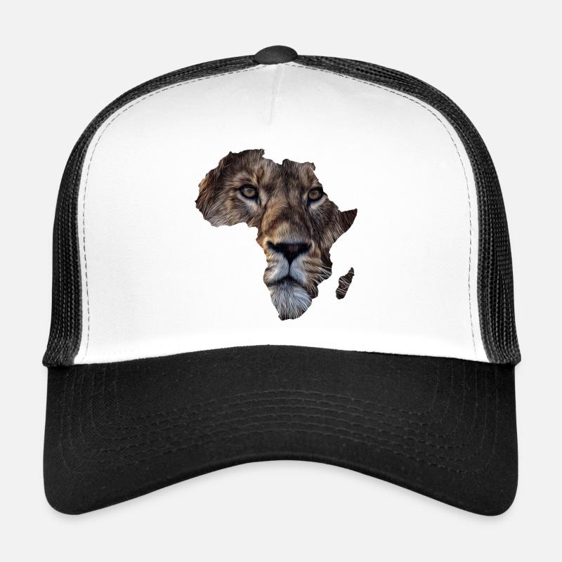 Afrika Löwe - Trucker Cap - Weiß/Schwarz