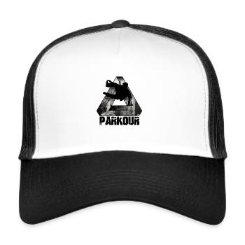 Parkour triangle impossiblecity style - Trucker Cap - white/black - Front