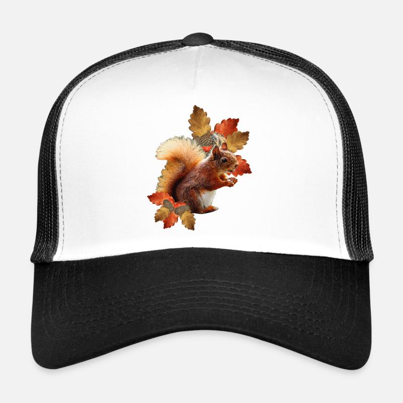 Eichhörnchen motiv mit Eichenblättern, Herbst frau Trucker Cap