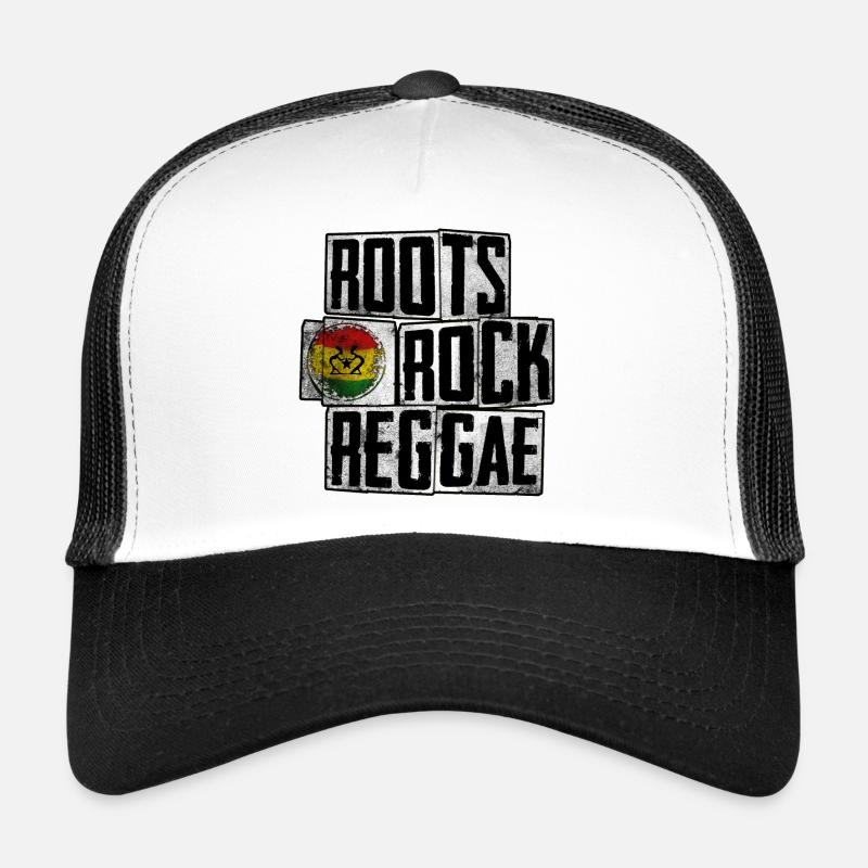 Projekt Roots Rock Reggae - Czapka truckerka - biały/czarny