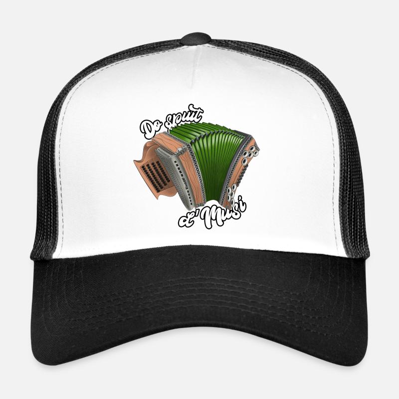 Steirische Harmonika Do spuit d'Musi | Ziach ON! - Trucker Cap - Weiß/Schwarz