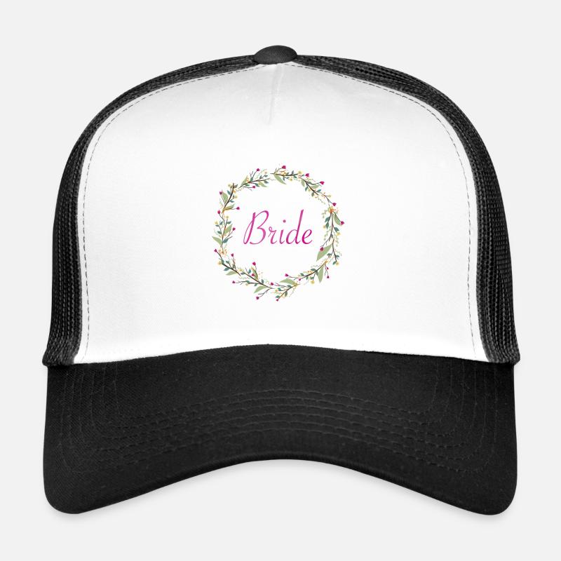 Brautkranz Pink Schriftzug - Trucker Cap - Weiß/Schwarz