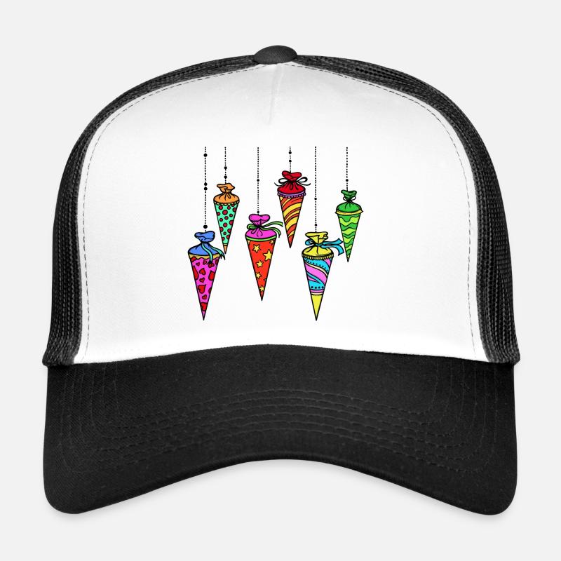 Schultüte Schulanfang Schulstart Schulbeginn - Trucker Cap - Weiß/Schwarz