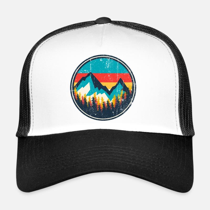 Aurora Ridge Mountain Sunset - Trucker Cap - white/black