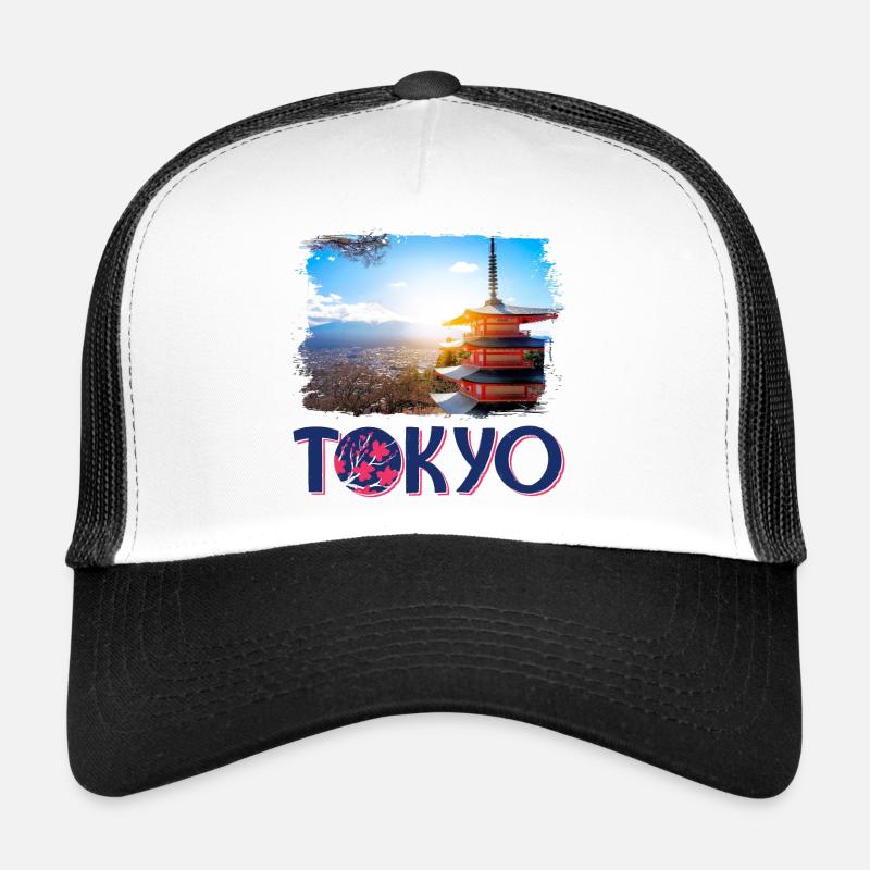 Tokio Tokyo Japan Asien Pagode Berg Mountain Trucker Cap