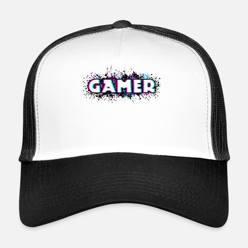 Gamer Gamecker Cool Jeux vidéo Console de jeu Nerd Casquette trucker 