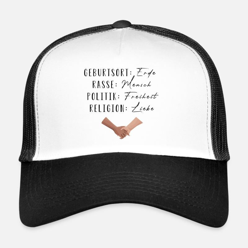 Statement gegen Rassismus | Gleichheit | Menschen - Trucker Cap - Weiß/Schwarz
