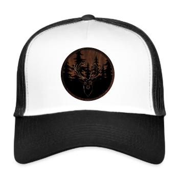 Rothirsch - Trucker Cap - Weiß/Schwarz - Vorne