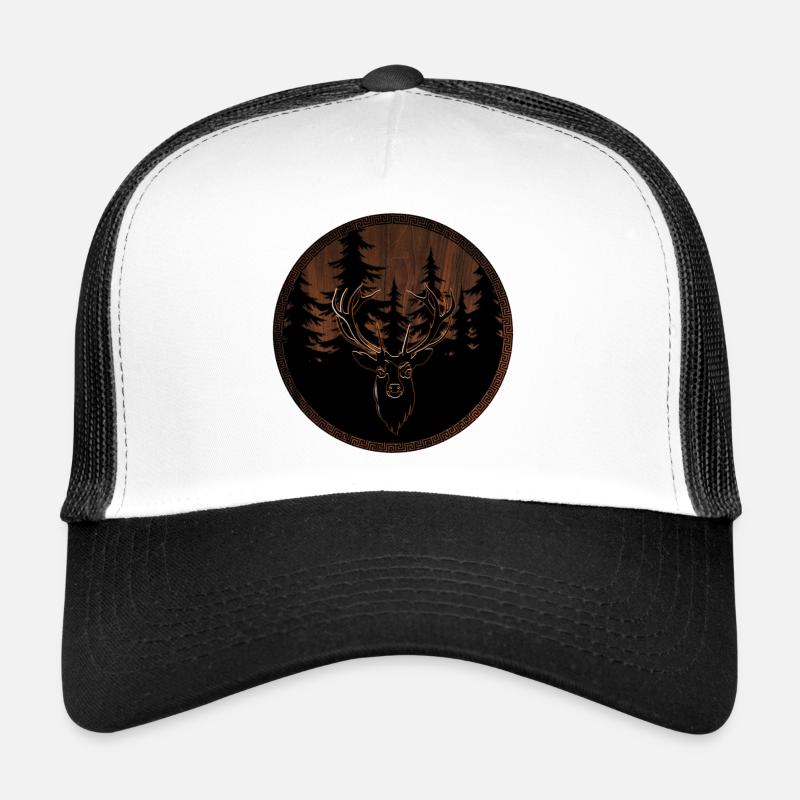Rothirsch - Trucker Cap - Weiß/Schwarz