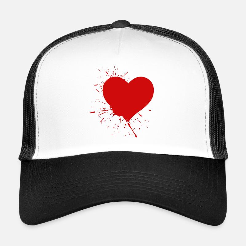 Ein leuchtend rotes Herz Trucker Cap