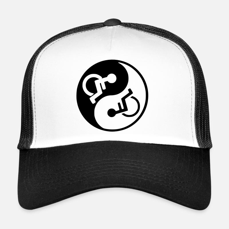 Fauteuil roulant Yin et yang conception de fauteuil roulant * - Casquette trucker  - blanc/noir