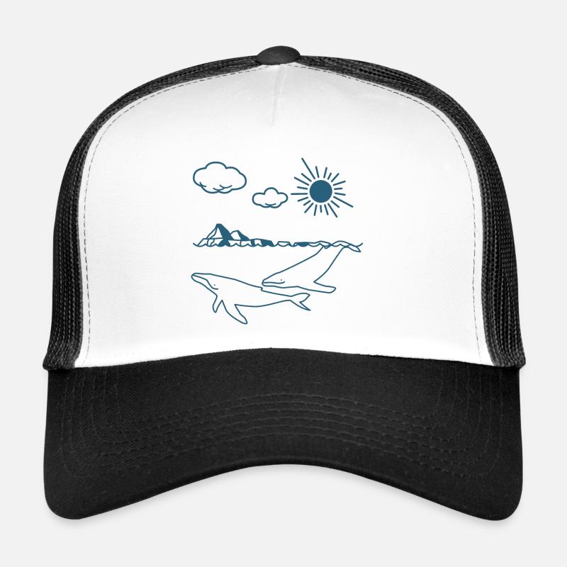 Whale, Humpback whale, Art Minimal, Mammal Casquette trucker 