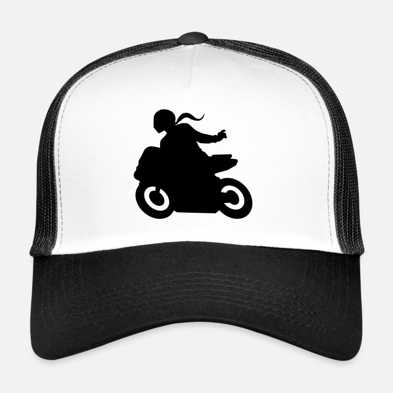 Motorcycle Greeting BikerIn Bikergirl Trucker Cap