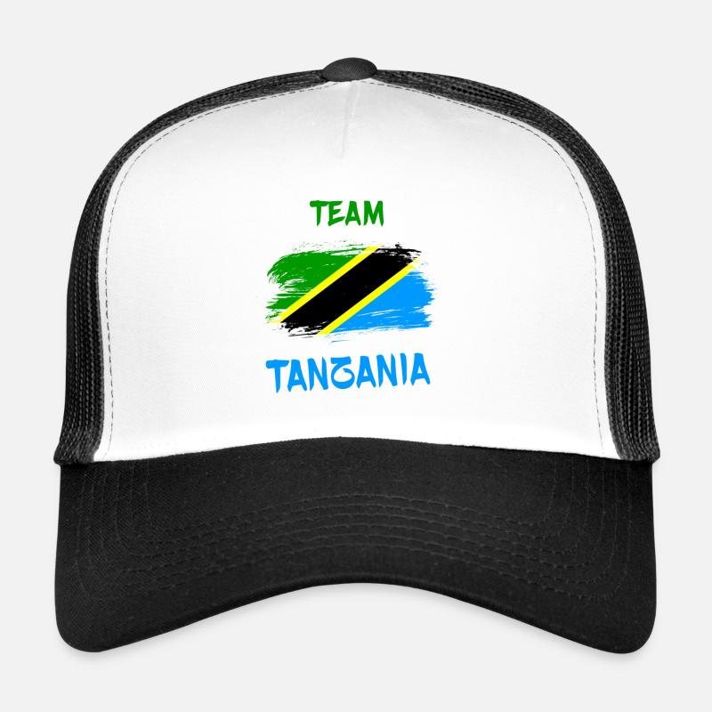Conception du drapeau de l’équipe tanzanienne - Casquette trucker  - blanc/noir