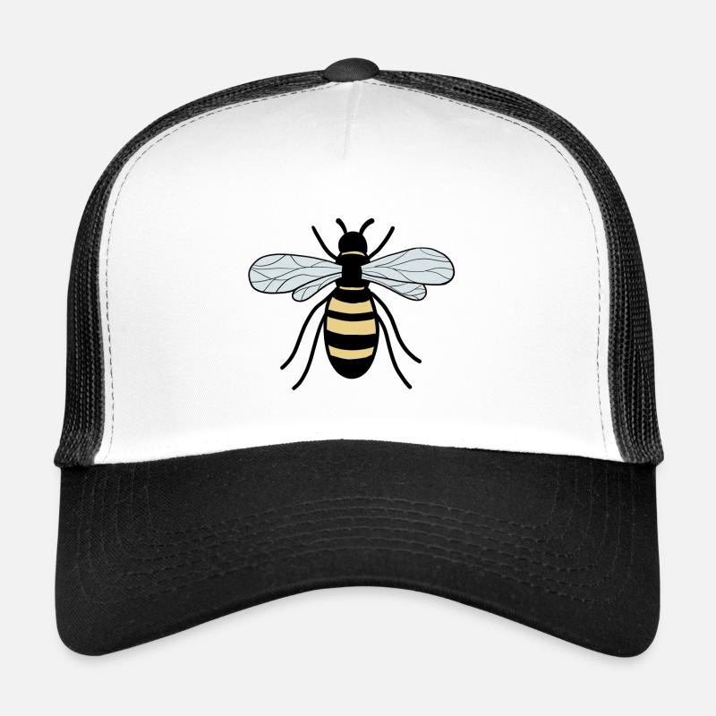 Biene - Trucker Cap - Weiß/Schwarz
