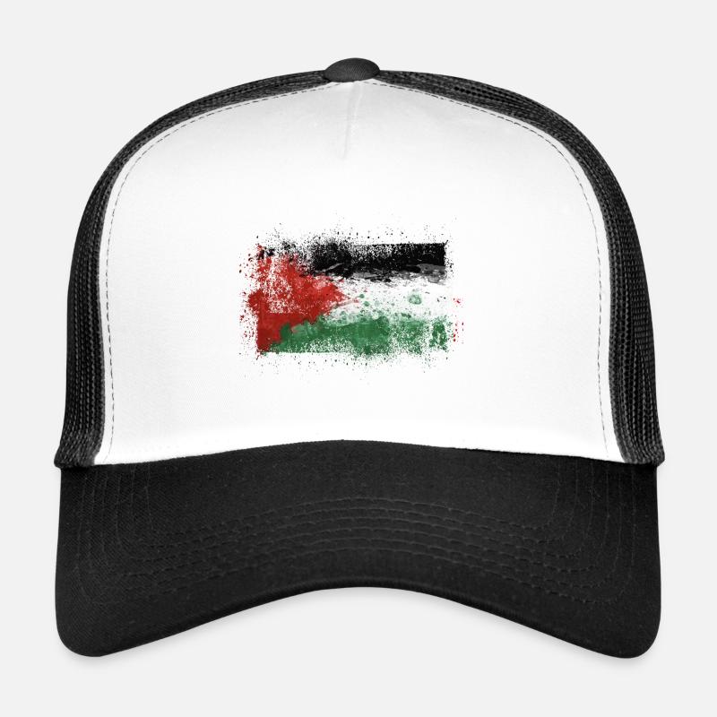 Palästina - Trucker Cap - Weiß/Schwarz