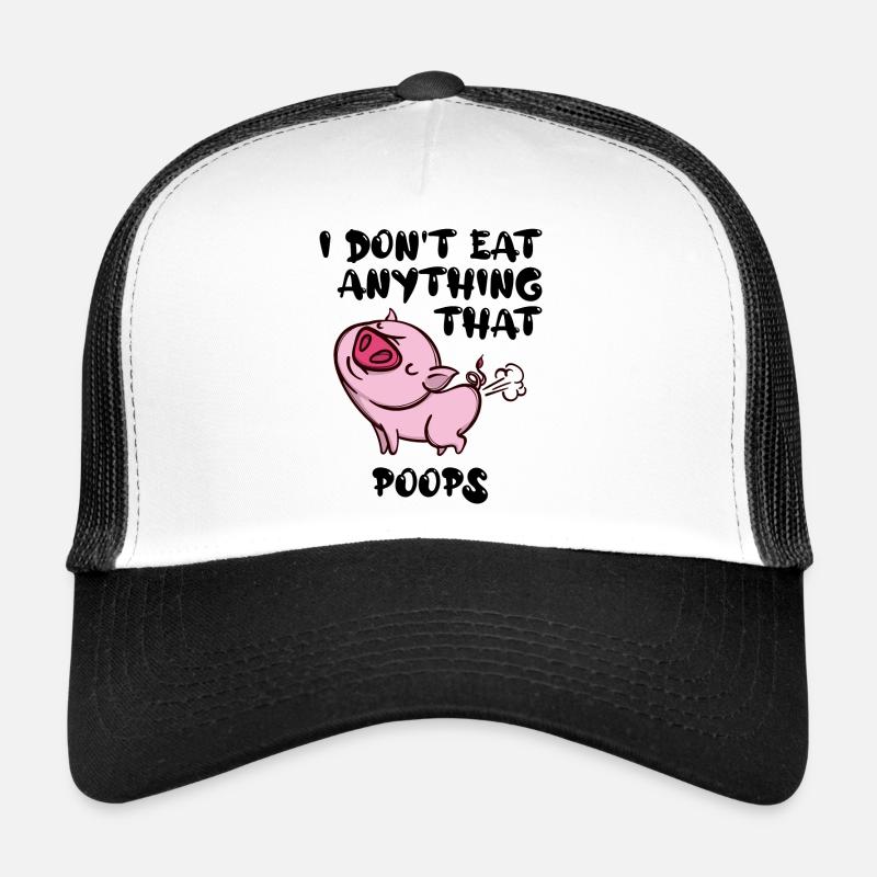 Schwein Vegan Statement - Trucker Cap - Weiß/Schwarz