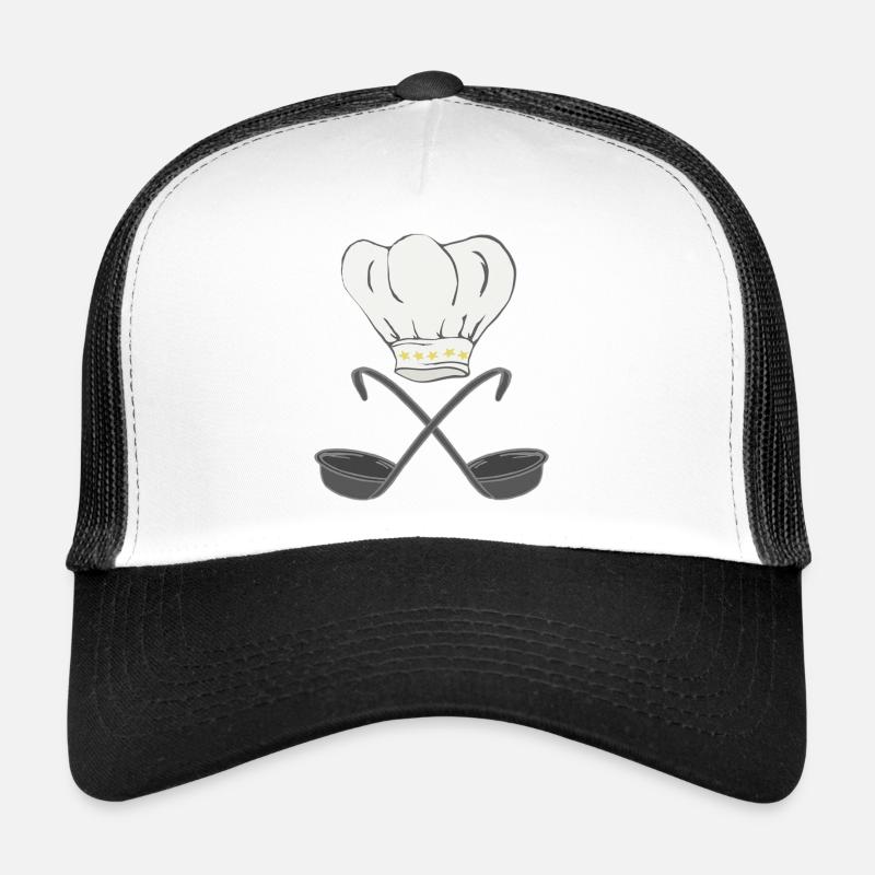 Toque de chef avec louches à soupe, cuisson Casquette trucker 